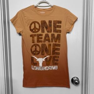 Texas Longhorns Orange Ombre Fitted T-shirt - Women size medium